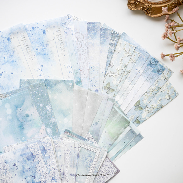 水彩風 デザインペーパーセット 60枚 under the sea [AU582] その他