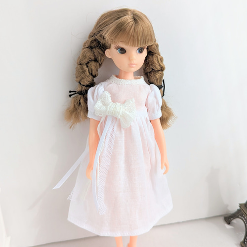 875【復刻版初代リカちゃん】白のガーゼのワンピース※リカちゃん 875【復刻版初代リカちゃん】白のガーゼのワンピース※リカちゃん
