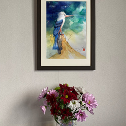 鳥の絵ポスターA4「ハイガシラショウビンⅡ」　 2枚目の画像