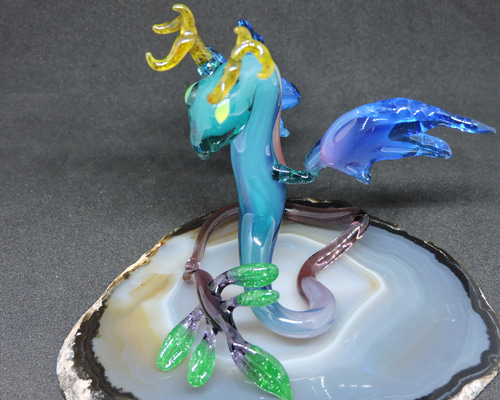 ドラゴン ガラス彫刻 約20cm 8bc470deb3bb4389311a4ae73b7d8d