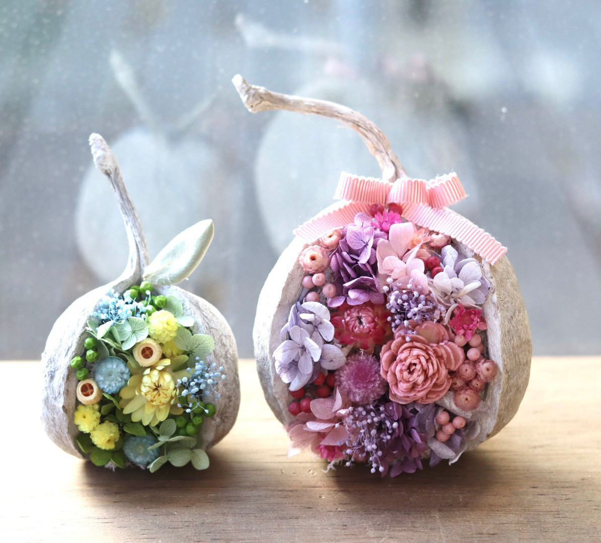 幸せを呼ぶ実  ブッダナッツ(小さめ)【ピンク×水色  ベイビーカラーアレンジ】 幸せを呼ぶ実 ブッダナッツ(小さめ)【ピンク×水色 ベイビー