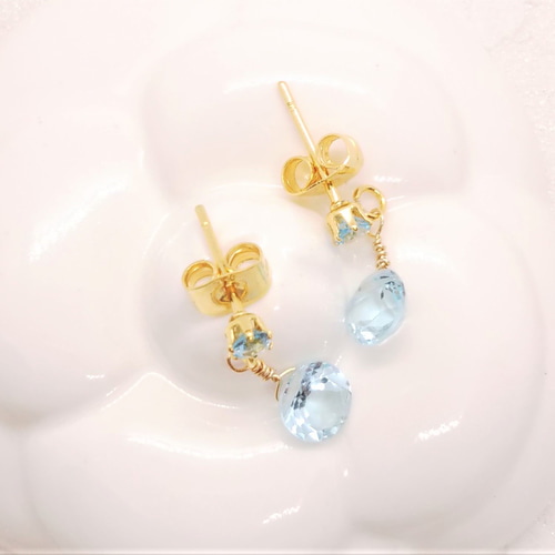 ブルートパーズ 2連 ピアス サージカルステンレス ブルートパーズ 2連 ピアス サージカルステンレス アクセサリー