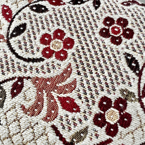 【受注制作】レトロフラワー＆イブルキルトのスマホポシェット/トワ・エ・モァⅢ  ♦ギフトにおすすめ♦ 6枚目の画像