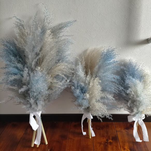 ドライフラワー  スワッグ　パンパスグラス　ブルーアイス 3c6f619019e4d8401acde354f49b33