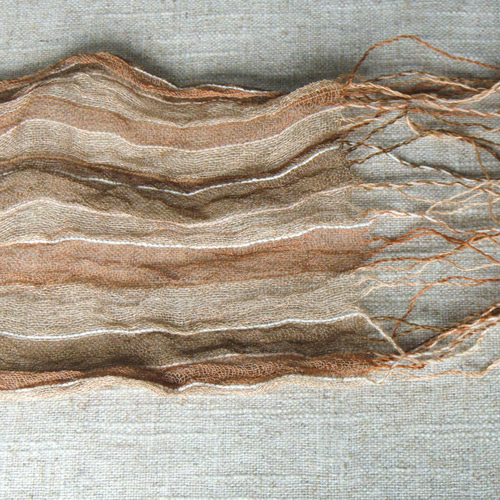 マルチボーダーシリーズ セール 草木染手織り赤城の節糸ストール