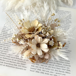 ドライフラワーのミニリース white christmas 数量限定 .:*☆ リボン付きホワイトクリスマスリース / プリザーブド