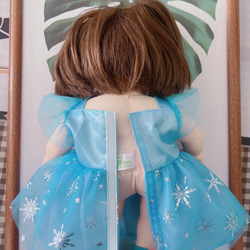 お風呂ぽぽちゃん着られる服　柔らかい肌ぽぽちゃん用の服　キラキラプリンセスドレス　雪結晶ドレス 6枚目の画像
