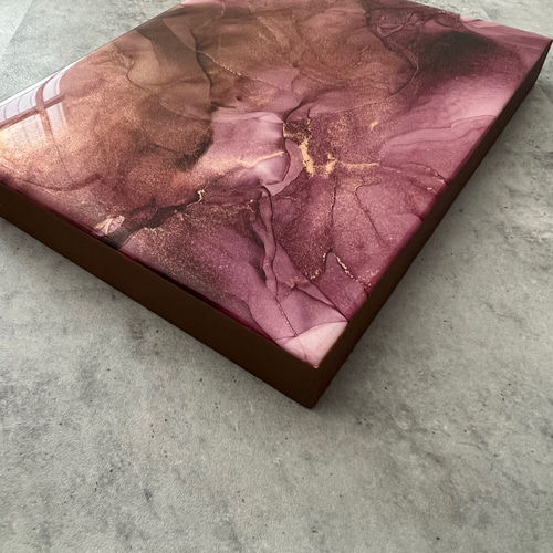 アルコールインクアート 木製パネル 【世界に一つだけのアート