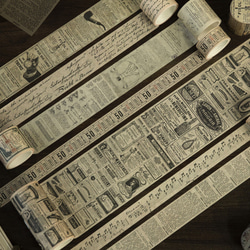 レトロ風 新聞紙 マスキングテープ ヴィンテージ、アンティーク、英字 7枚目の画像