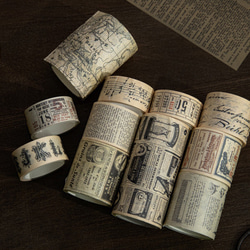 レトロ風 新聞紙 マスキングテープ ヴィンテージ、アンティーク、英字 6枚目の画像