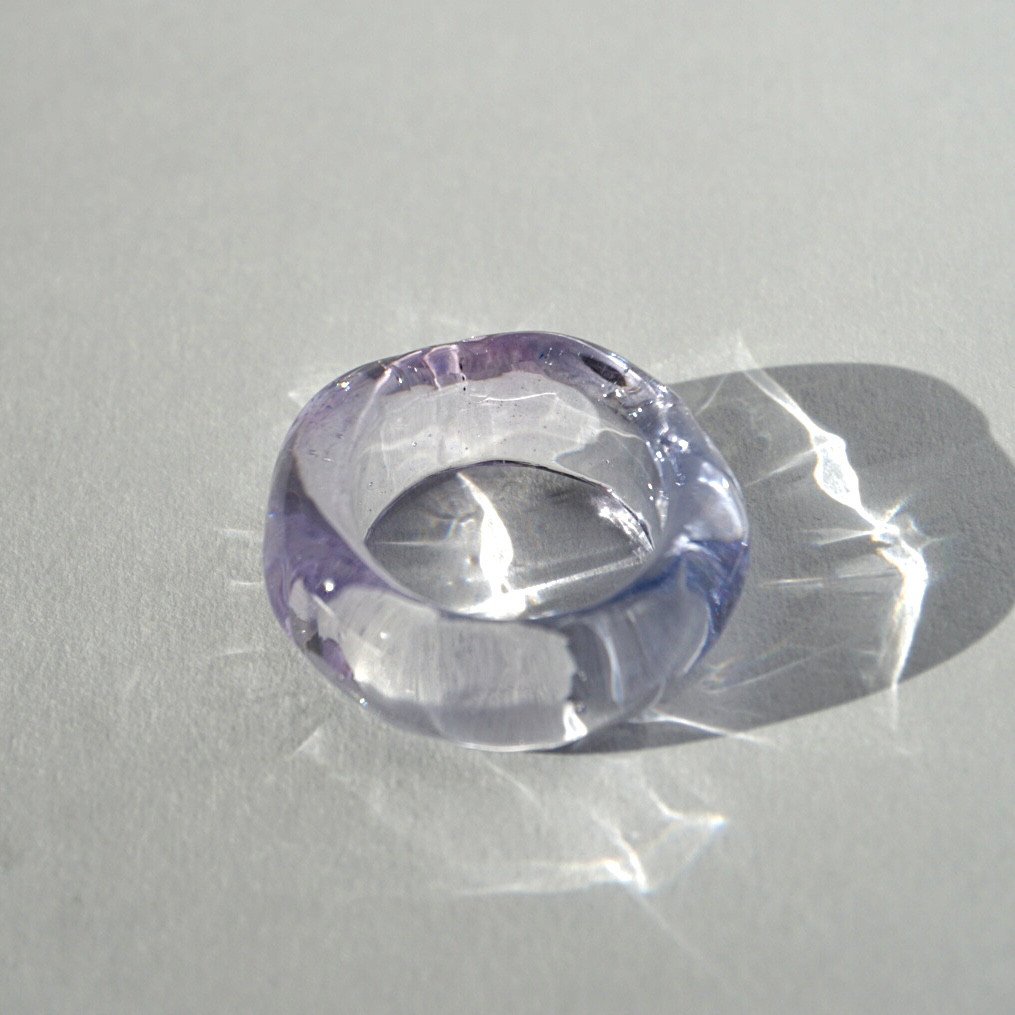 1-20号 紫陽花色のレジンリング 淡い紫色の指輪 レジンリング