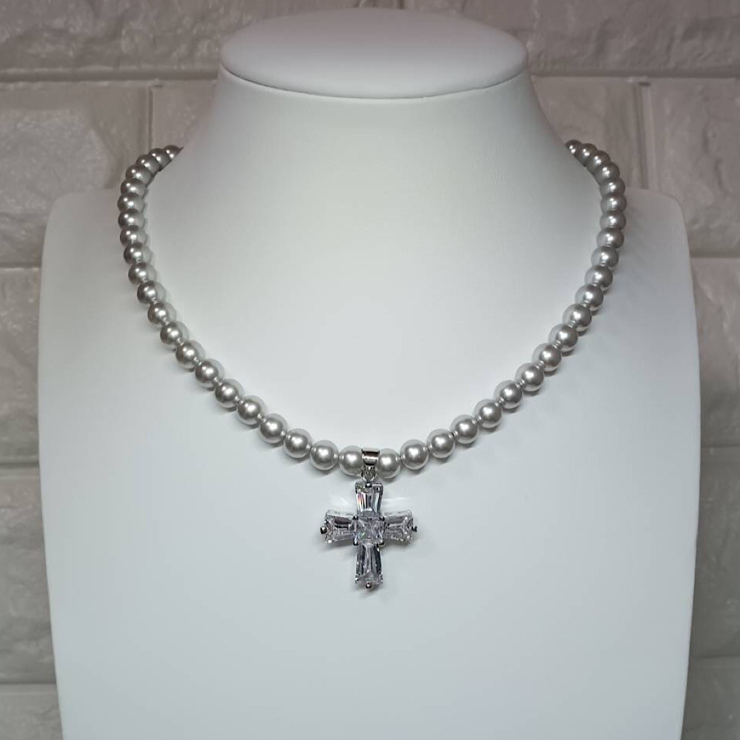 ☆美品☆ロングリアルパール　シルバークラスプ　照り強　巻き強　大玉　シルバー系 Baroque S.S.P. Necklace - Multi 80
