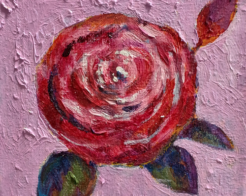 薔薇 油絵 15×15 絵画 Hisako 通販 15807353｜Creema(クリーマ)