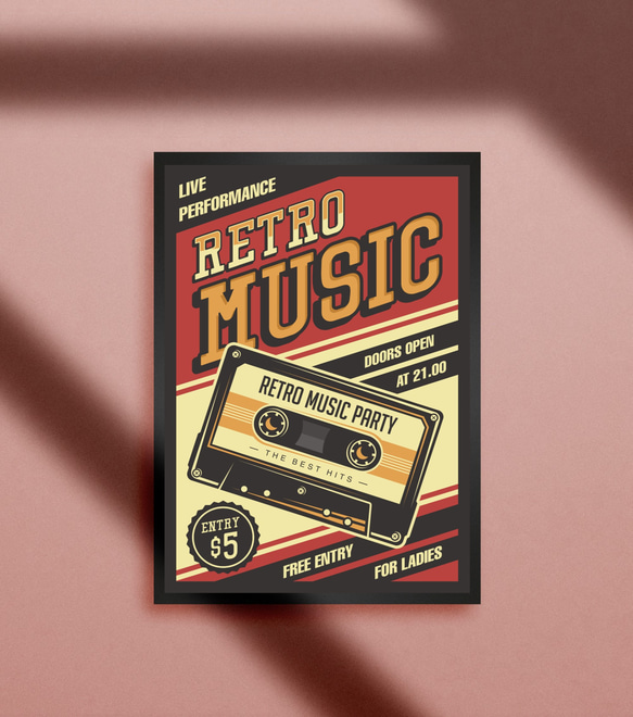 カセットテープ レコード ミュージック 音楽 アメリカン レトロ 昭和