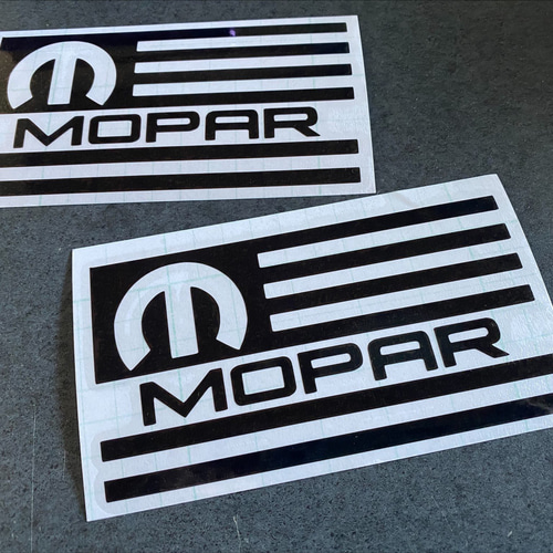 大サイズ MOPAR US国旗 ステッカー お得2枚 セット《カラー選択