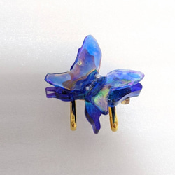 ◆Blue Butterfly 〜神秘的な蝶々〜　ハンドメイド帯留め 7枚目の画像