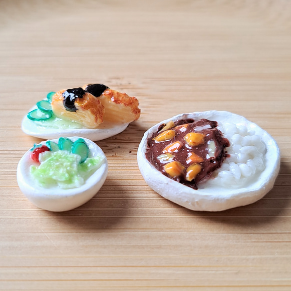 カレーライス チキンカツ サラダ ミニチュア フェイクフード
