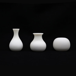 SMALL VASE TRIO 小型花瓶3点セット ホワイト マット　一輪挿し ドライフラワー 3枚目の画像