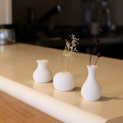 SMALL VASE TRIO 小型花瓶3点セット ホワイト マット 一輪挿し ドライ