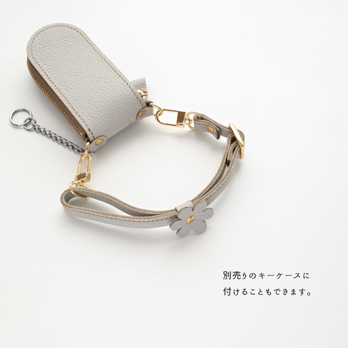 新品未使用　ハナハナ　ジュエリーストラップ 長さ調節可能 花 ショートストラップ 【 シュリンクレザー 】 スマホ