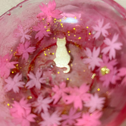 レジンで作った猫と桜満開の小皿or小物入れ 6枚目の画像