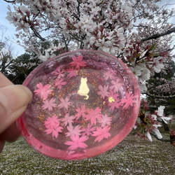 レジンで作った猫と桜満開の小皿or小物入れ 4枚目の画像