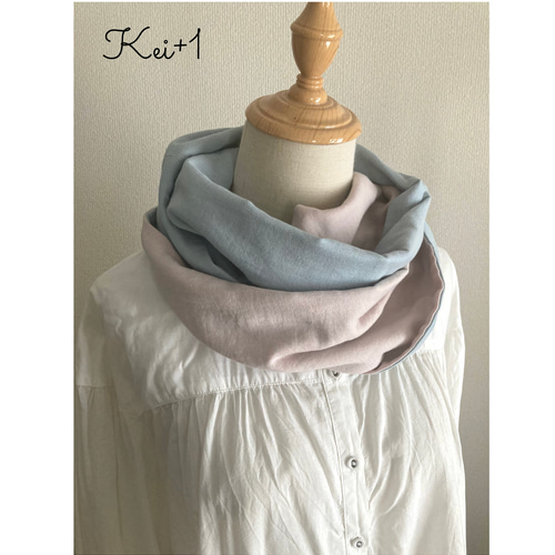 ポコポコWガーゼの2重巻きスヌード◇ハンドメイド