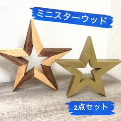 ミニスターウッド 星 スター インテリア 置き物 オブジェ 2点セット