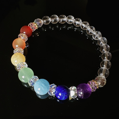 七色のお守りブレスレット】幸運が訪れる チャクラブレスレット