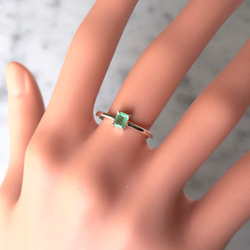 【エメラルド】平打ちリング 0.30ct #13 a Emerald flat ring 5枚目の画像