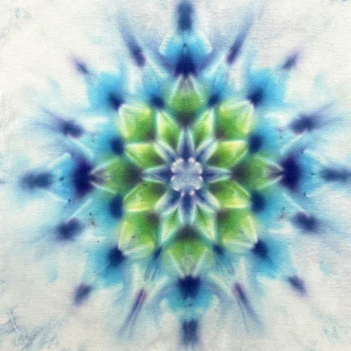 タイダイ Tシャツ XLサイズ 曼荼羅 ブルー ムラ染め Hippies Dye