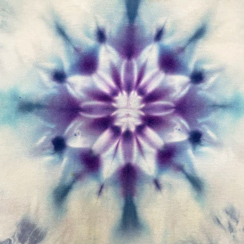 タイダイ Tシャツ XLサイズ 曼荼羅 ブルー ムラ染め Hippies Dye