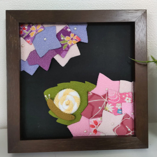 お歳暮 人気 オシャレ 6月のちりめん押し絵 紫陽花 通販 夢さき タペストリー・壁掛け クラフト・布製品