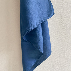 送料無料　藍染 ベロア調シルクスカーフ　Blue wind 2枚目の画像