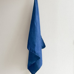 送料無料　藍染 ベロア調シルクスカーフ　Blue wind 1枚目の画像