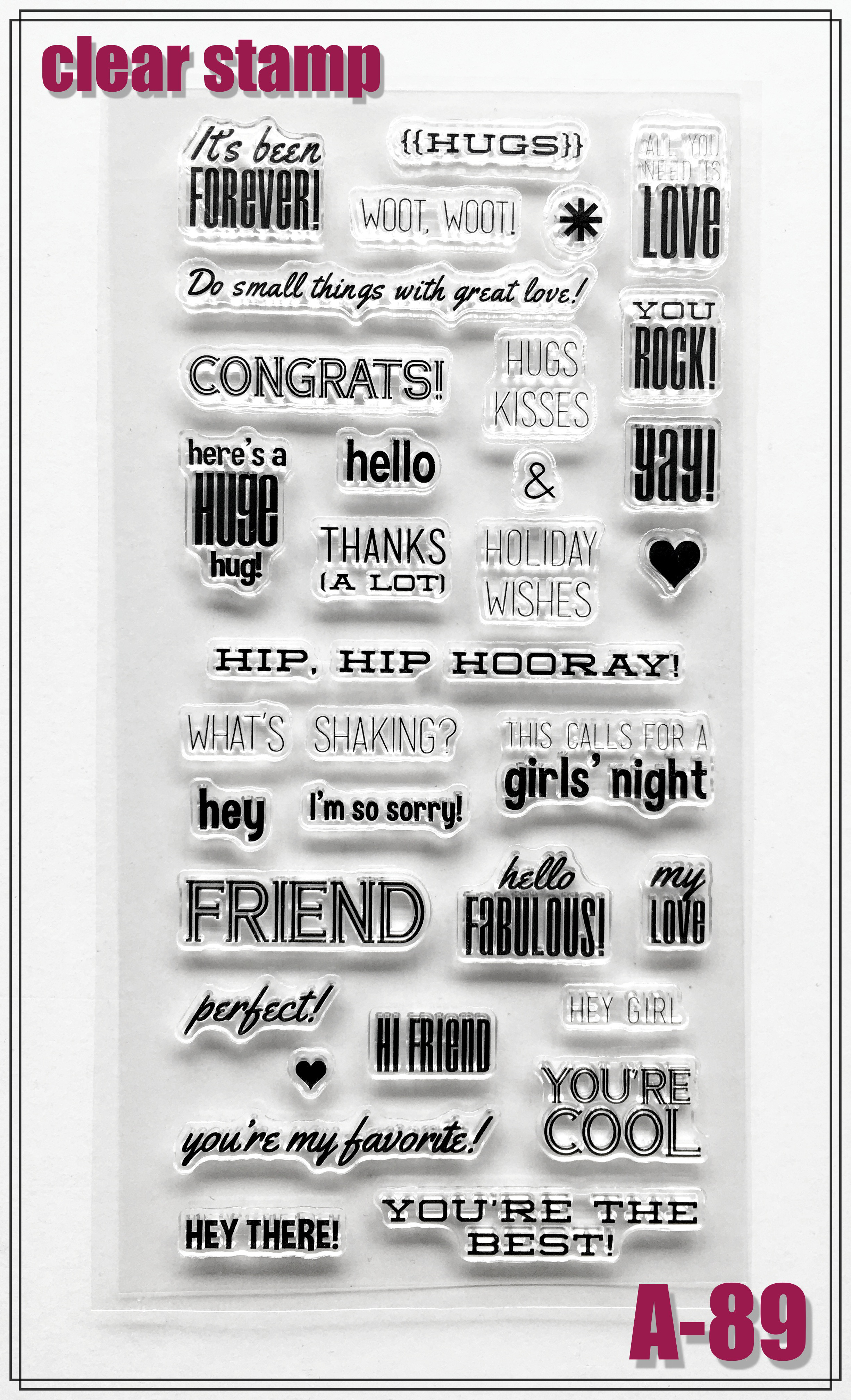 A-89】 クリアスタンプ シリコンスタンプ 文字 英字 DIYパーツ Re