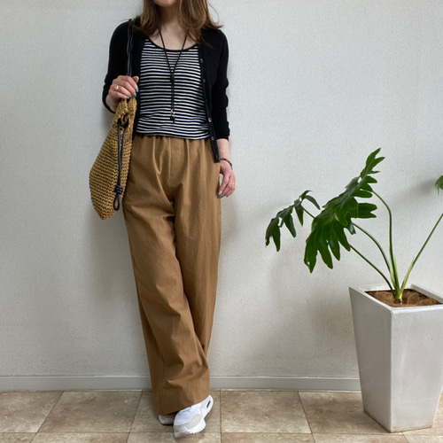 ブラウン キャメル ワイドパンツ レディース Mサイズ colony2139 COLONY 2139 スラックス パンツ 2タックワイドパンツ レディース