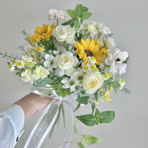 ひまわりのナチュラルブーケ アーティフィシャルフラワー ぴょんぴょん