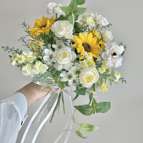 ひまわりのナチュラルブーケ アーティフィシャルフラワー ぴょんぴょん