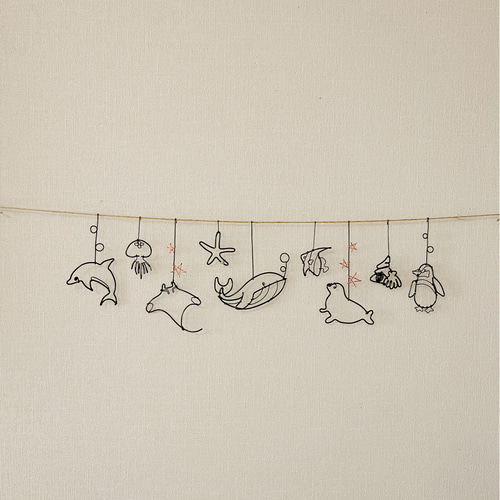 海ガーランド】ワイヤーアート ワイヤークラフト 夏 北欧 インテリア