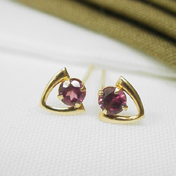 K18 4mmスクエア アメジスト ペンダント トップ ペンダントトップ Rua