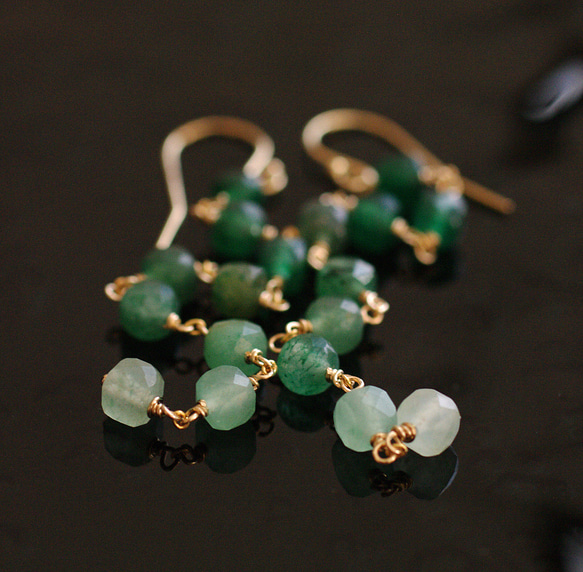 green (earring) 綠砂金石耳環 第8張的照片