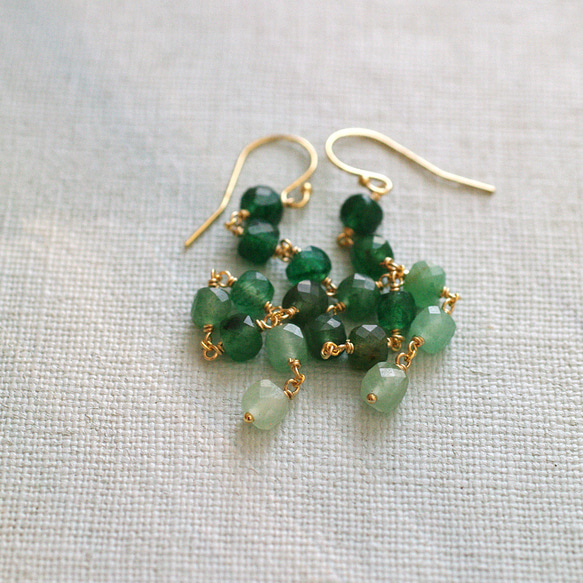green (earring) 綠砂金石耳環 第10張的照片