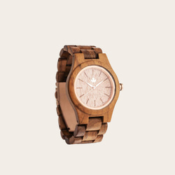 【訳アリお得！50%オフ】【オランダから直輸入】 ウッドウォッチ Core – 36 mm Teak Rosegold 1枚目の画像