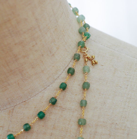 green Rope（necklace）グリーンアベンチュリンのロングネックレス 8枚目の画像