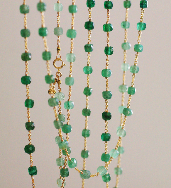 green Rope（necklace）グリーンアベンチュリンのロングネックレス 2枚目の画像