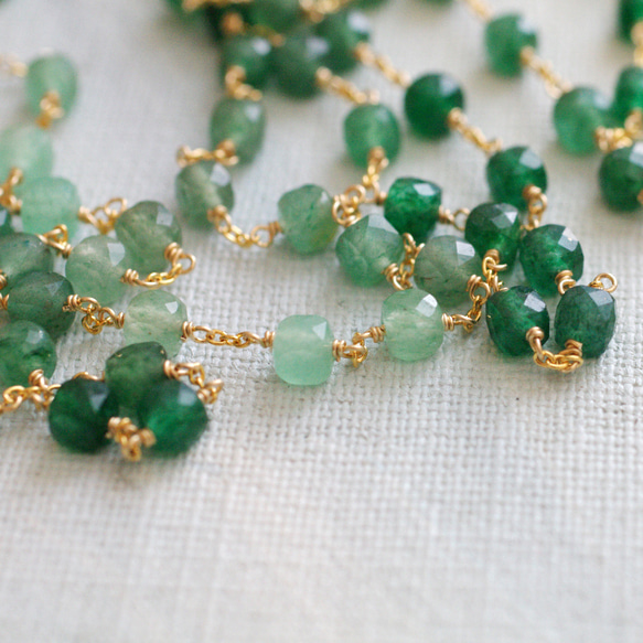 green Rope（necklace）グリーンアベンチュリンのロングネックレス 4枚目の画像