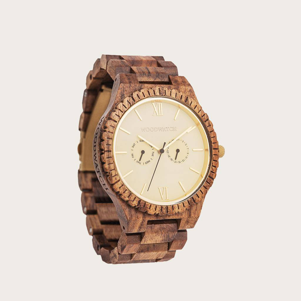 【訳アリお得50％オフ】【オランダから直輸入】 ウッドウォッチ 木製腕時計 Grand Champagne Gold
