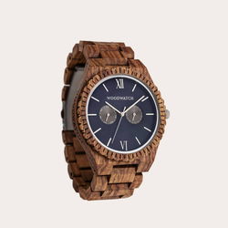 【訳アリお得 半額】【オランダから直輸入】 ウッドウォッチ 木製腕時計 Grand – 47 Mm Ocean Blue 1枚目の画像