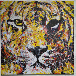 Title "Tiger" contemporary paint 第1張的照片